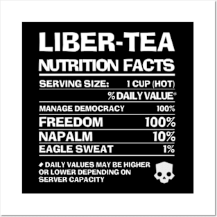 Helldivers Liber-tea Nutrition Facts Posters and Art